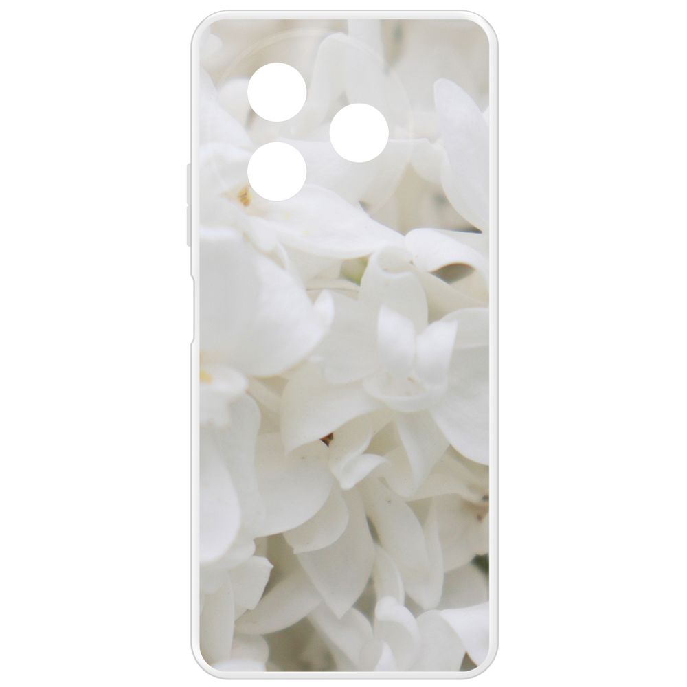 

Чехол-накладка Krutoff Clear Case Белые лилии для Itel S24, Прозрачный