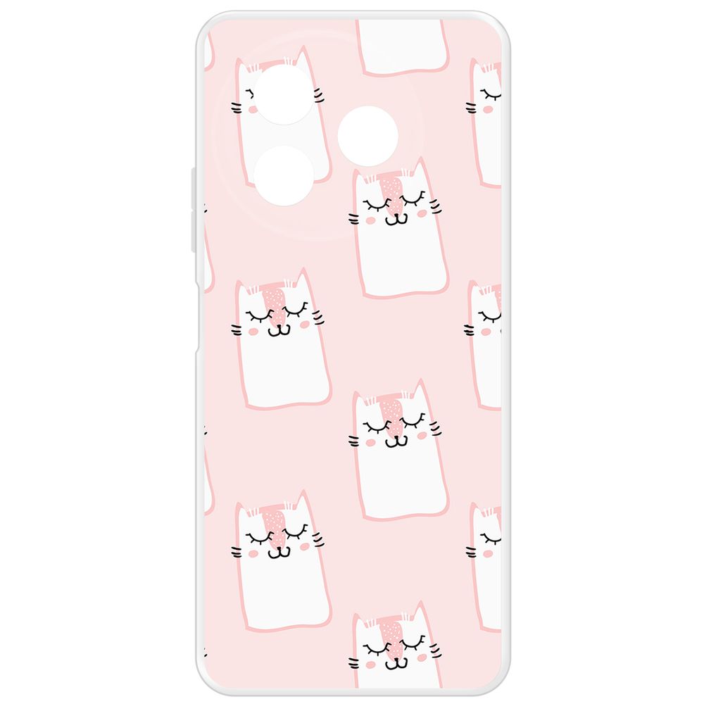 

Чехол-накладка Krutoff Clear Case Котики паттерн для Itel S24, Прозрачный