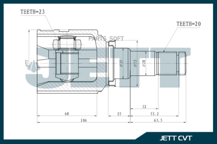 ШРУС внутренний JETT V40-9114