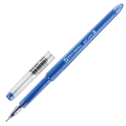 Ручка гелевая Brauberg 143378, синяя, 0.5 мм, 12 штук
