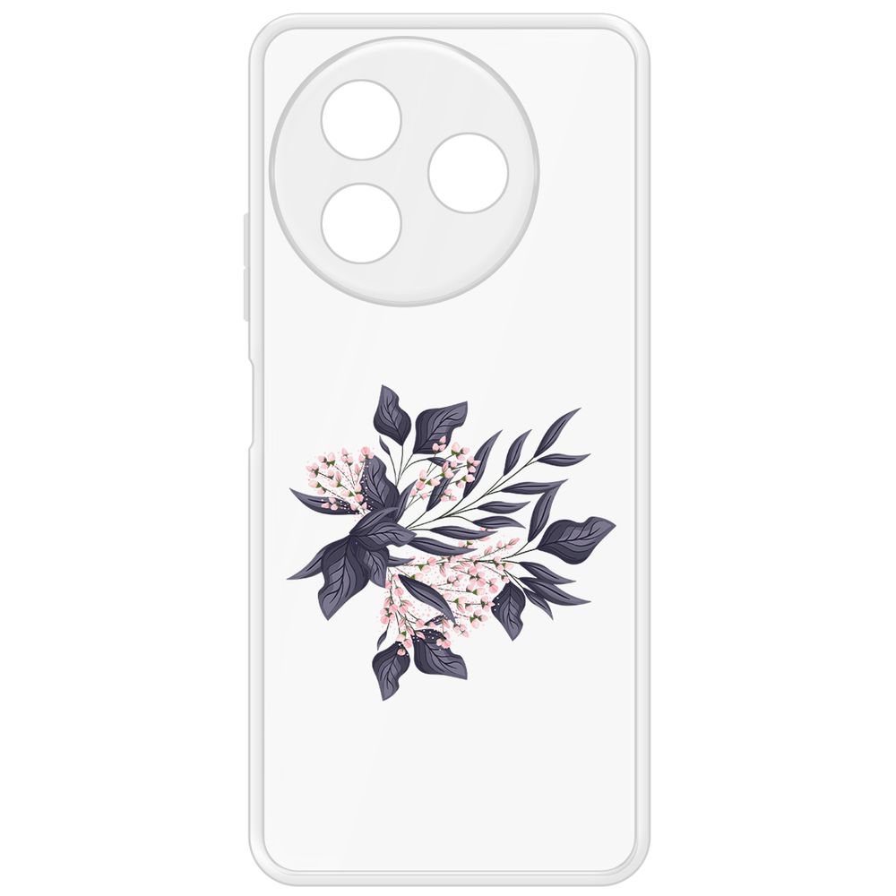 

Чехол-накладка Krutoff Clear Case Розовые бутоны для Itel S24, Прозрачный