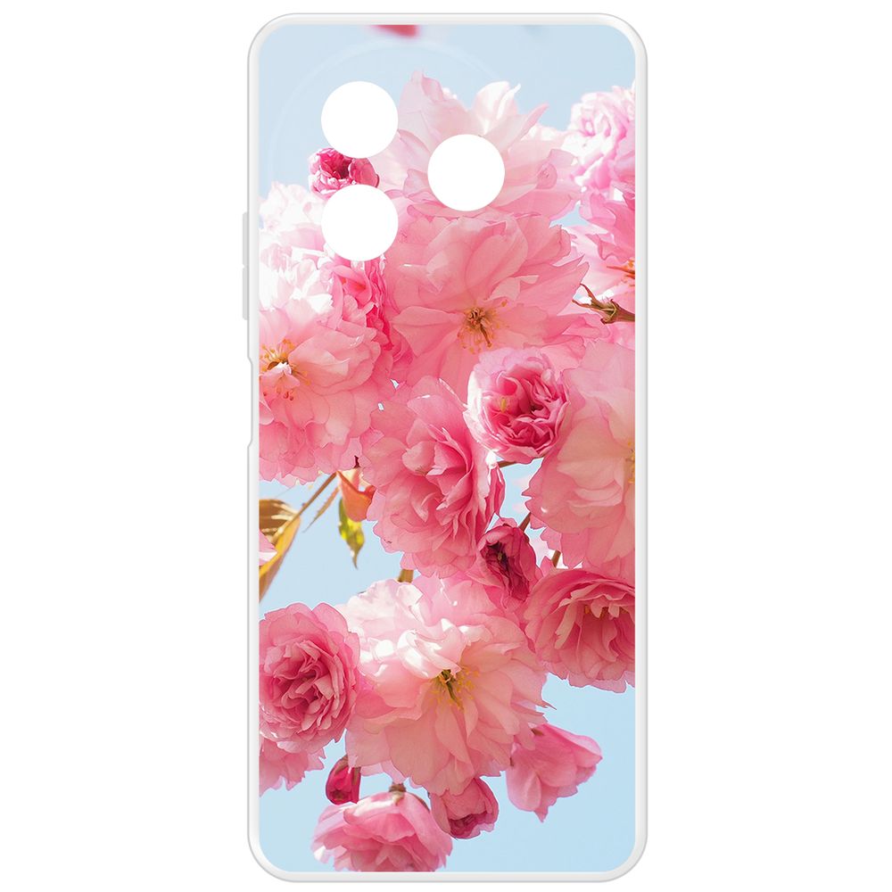 

Чехол-накладка Krutoff Clear Case Сакура для Itel S24, Прозрачный
