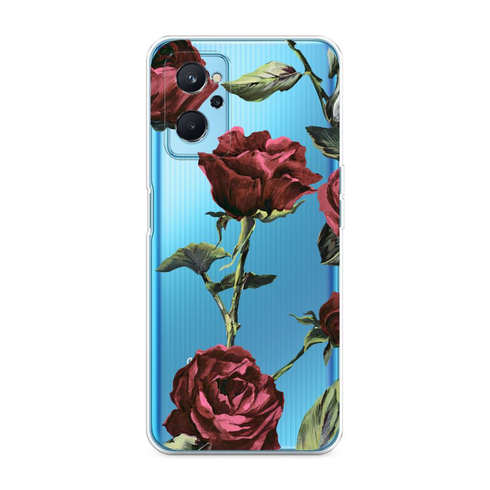 

Чехол Awog на Oppo A96 4G / Оппо А96 4G "Бордовые розы фон", Красный