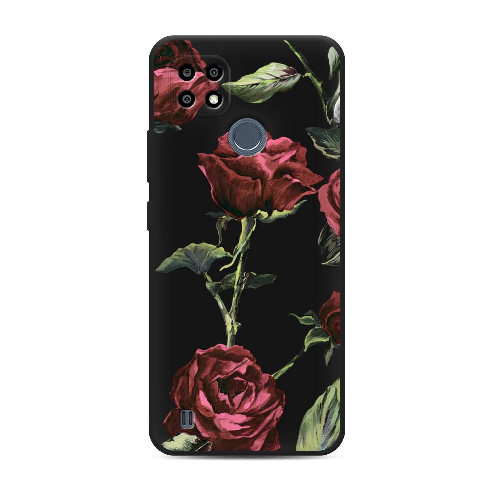 

Чехол Awog на Realme C25Y / Реалми C25Y "Бордовые розы фон", Красный