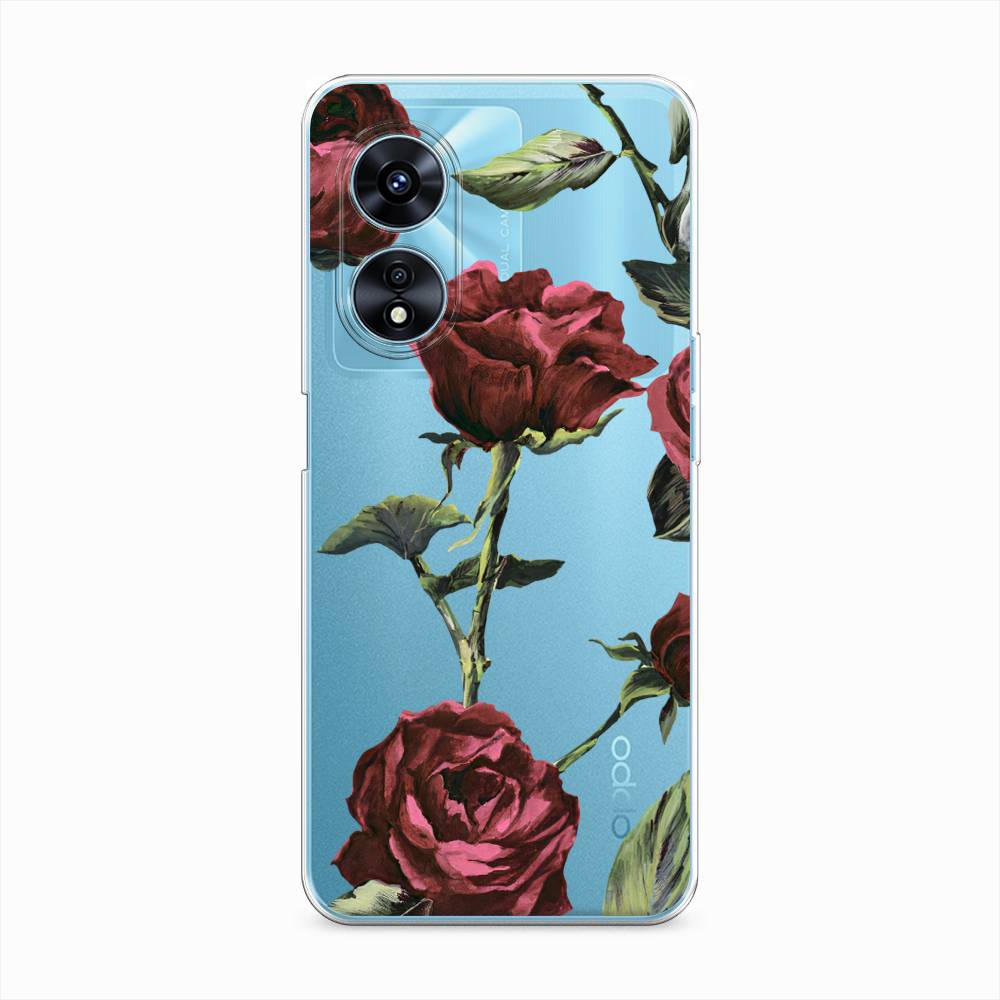 

Чехол Awog "Бордовые розы фон" на Oppo A97 / Оппо А97