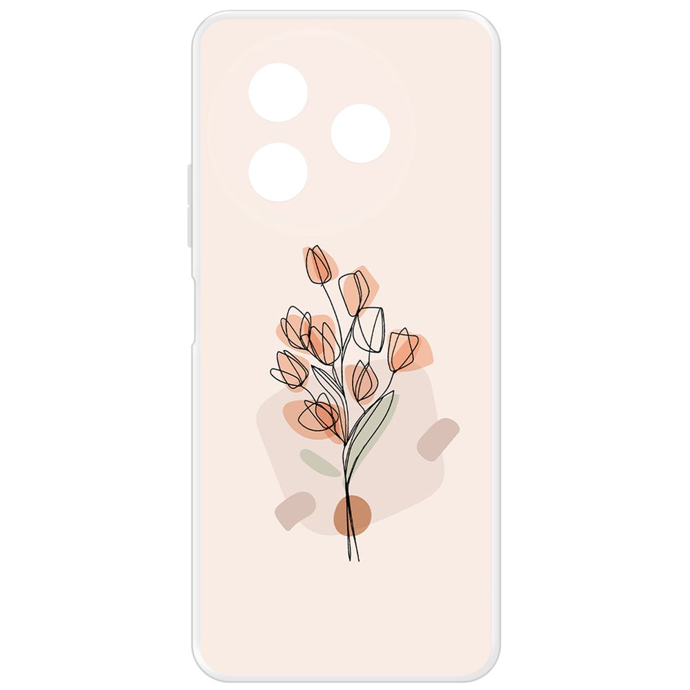 

Чехол-накладка Krutoff Clear Case Букет тюльпанов для Itel S24, Прозрачный