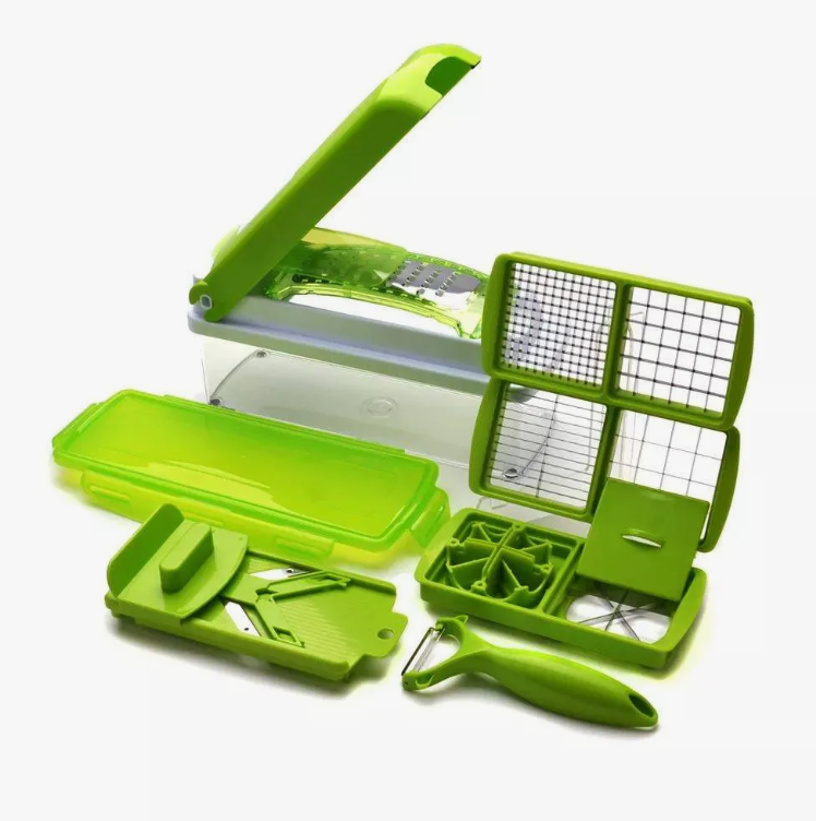 

Овощерезка с контейнером 8 насадок+овощечистка Nicer Dicer VS-1199, Зеленый, NI08503810400