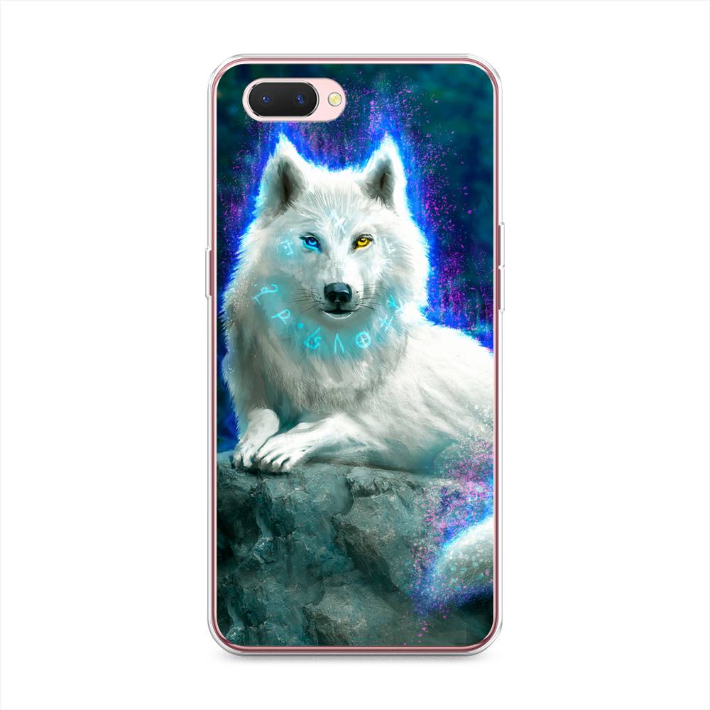 

Чехол Awog на Oppo A5 / Оппо А5 "Белоснежный волк", Белый;зеленый;фиолетовый