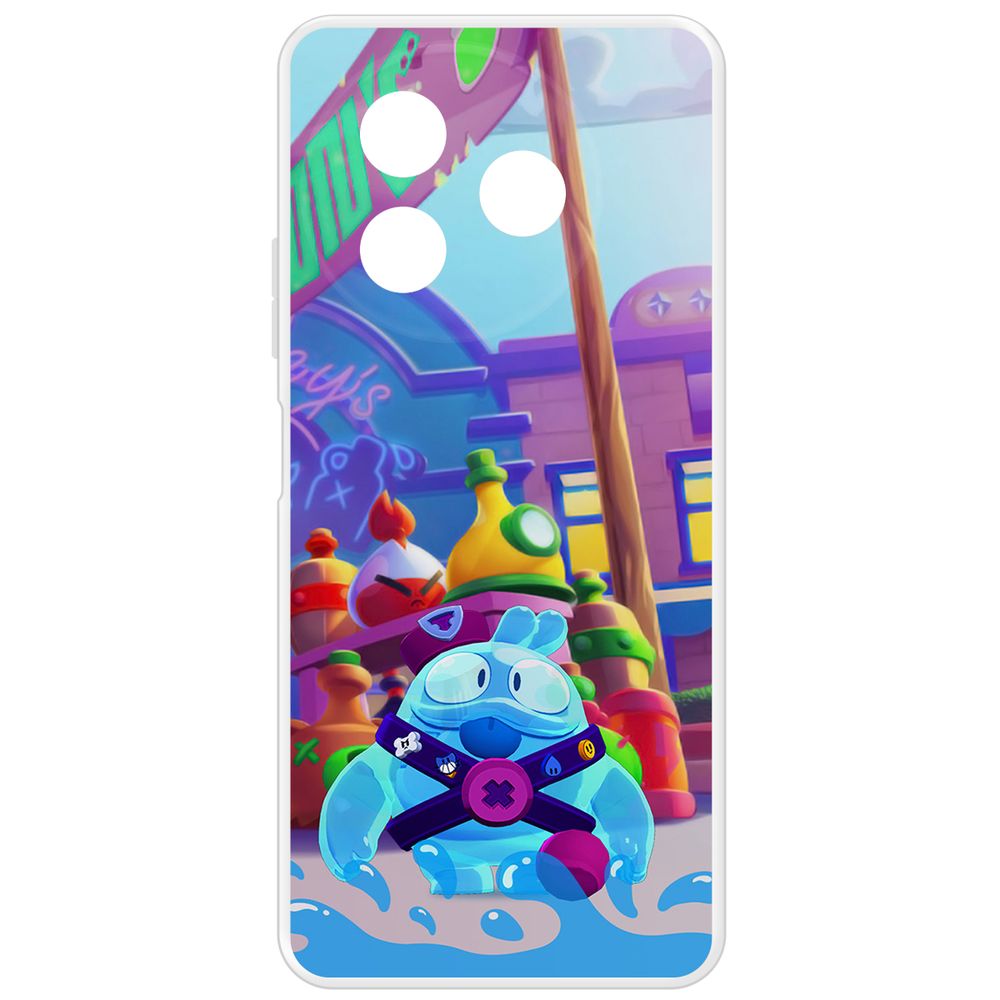 

Чехол-накладка Krutoff Clear Case Brawl Stars-Скуик для Itel S24, Прозрачный