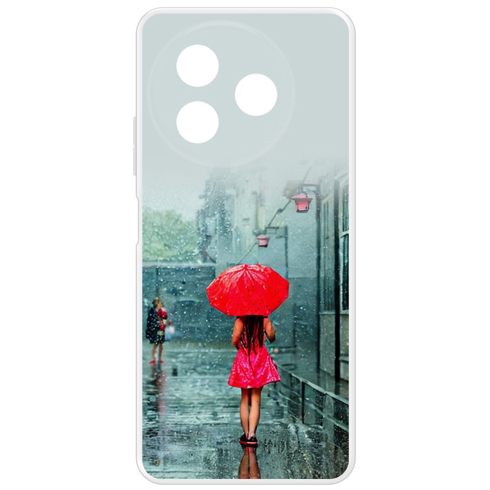 

Чехол-накладка Krutoff Clear Case Красный зонтик для Itel S24, Прозрачный