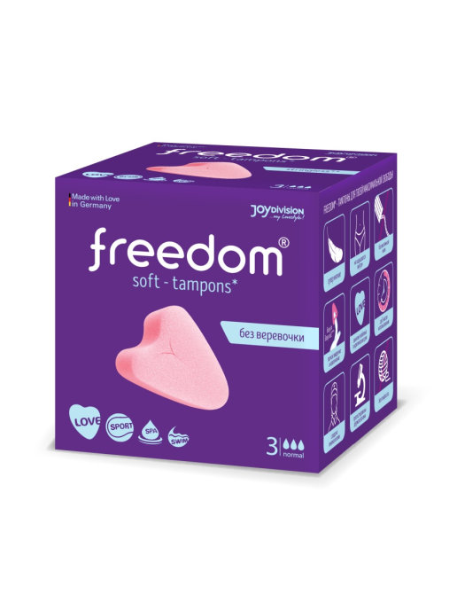 Тампоны Freedom гигиенические Normal, 3 шт тампоны freedom soft tampons normal 10 шт