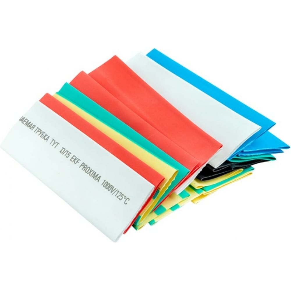 фото Термоусаживаемая трубка ekf тут 20/10 набор: 7 цветов по 3шт. 10 уп proxima tut-n-20