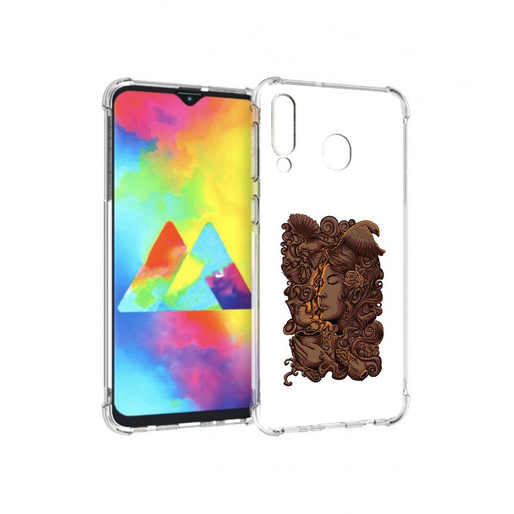 

Чехол MyPads Tocco для Samsung Galaxy M30 девушка с длинными волосами абстракция, Прозрачный, Tocco