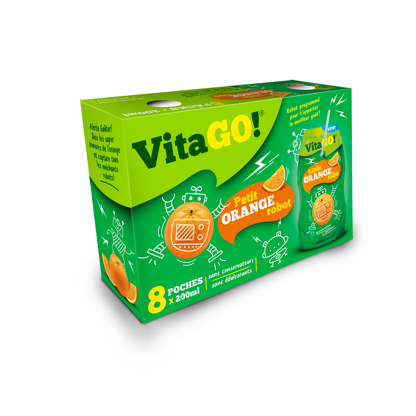 Напиток сокосодержащий Vitago Little orange rob негазированный, 8x200 мл