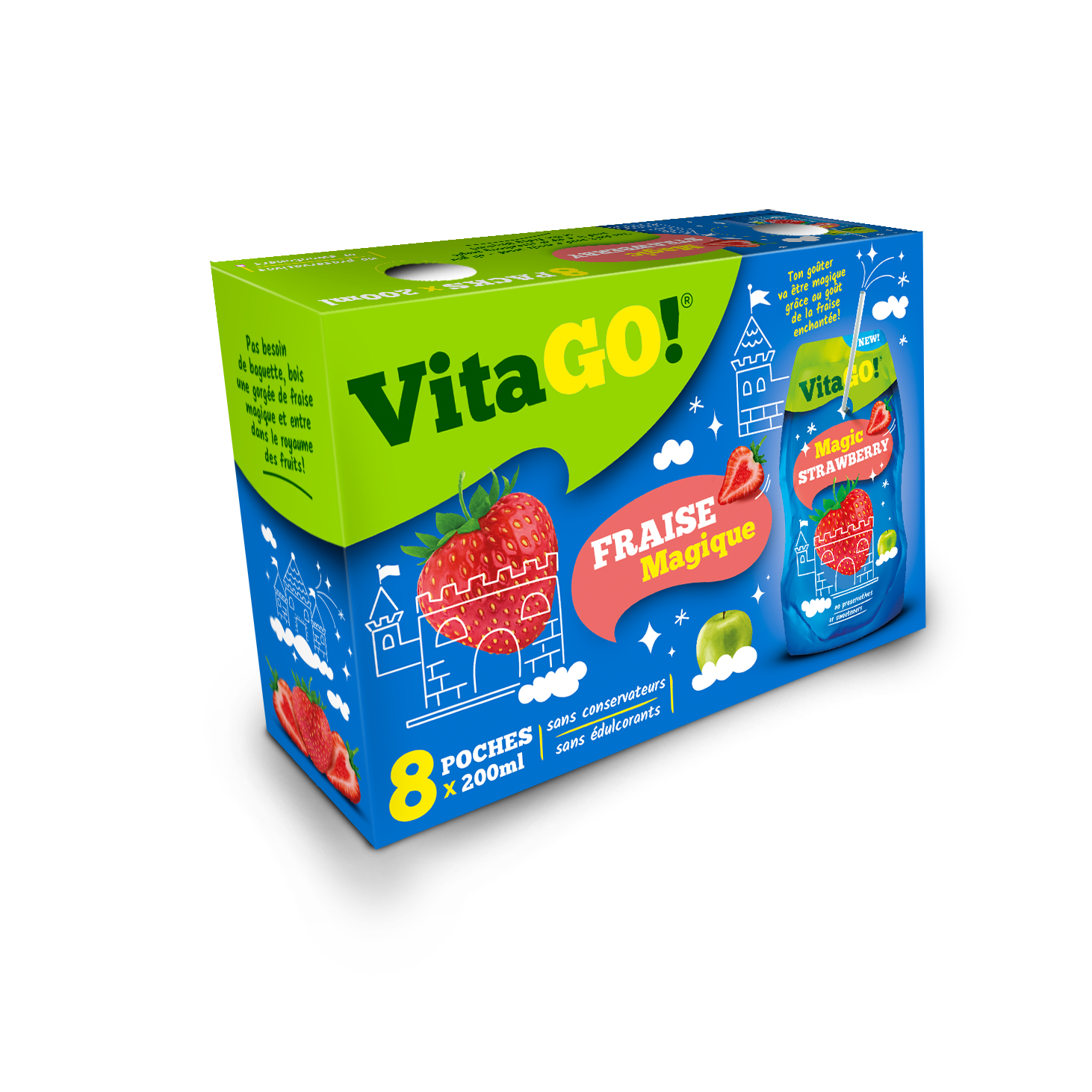 Напиток сокосодержащий Vitago Magic Strawberry негазированный, 8x200 мл