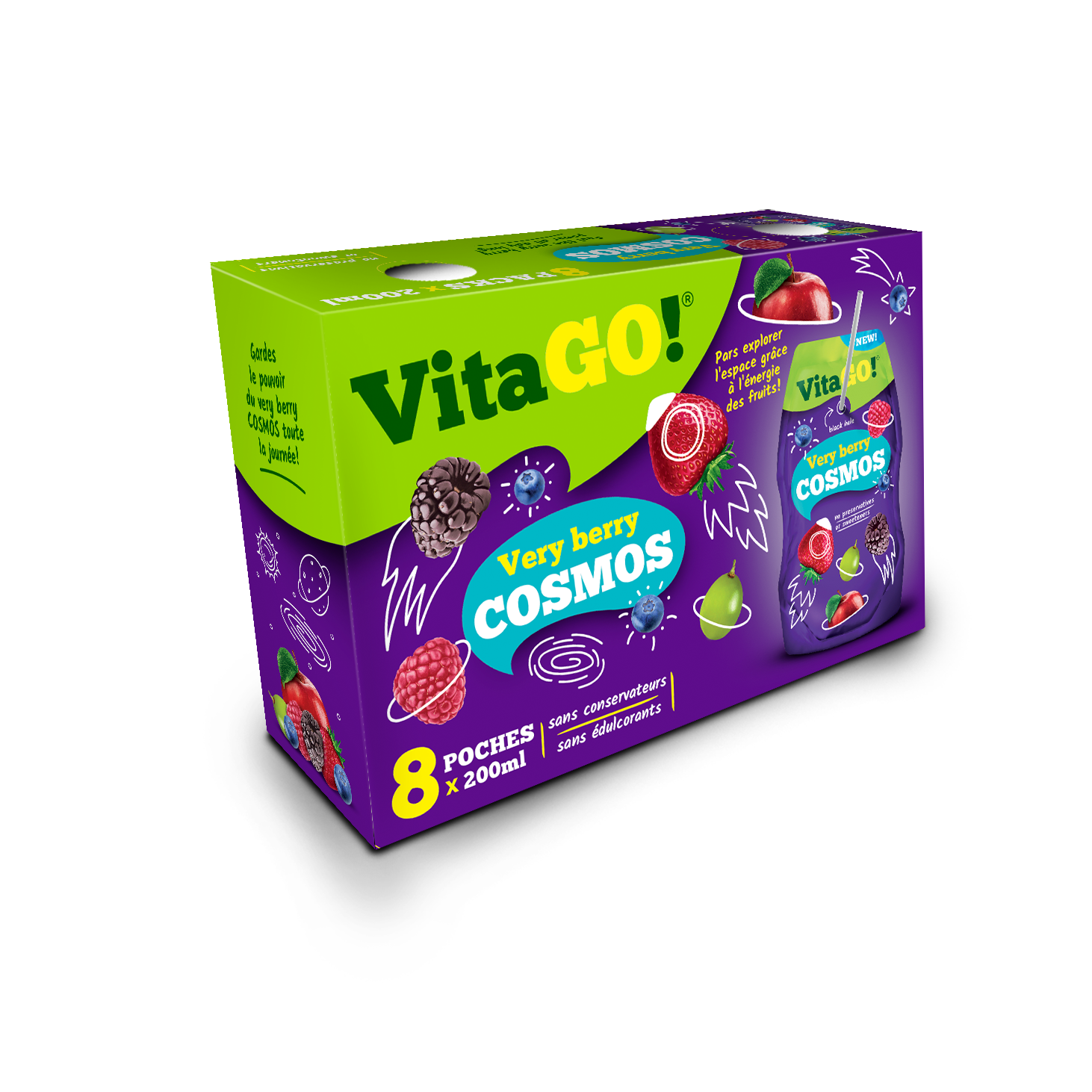 Напиток сокосодержащий Vitago Very Berry Cosmos негазированный, 8x200 мл