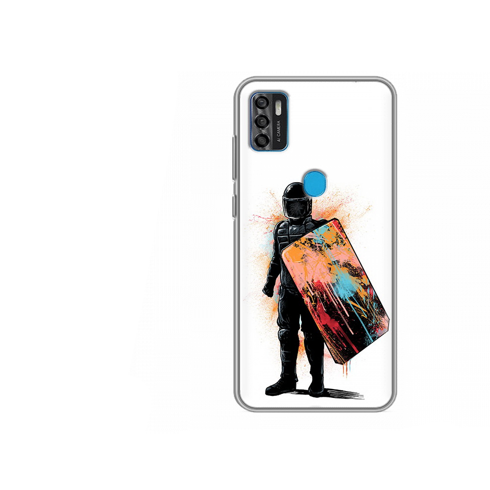 Чехол MyPads Tocco для ZTE Blade A7s 2020 солдат с красочным щитом (PT158171.472.614)