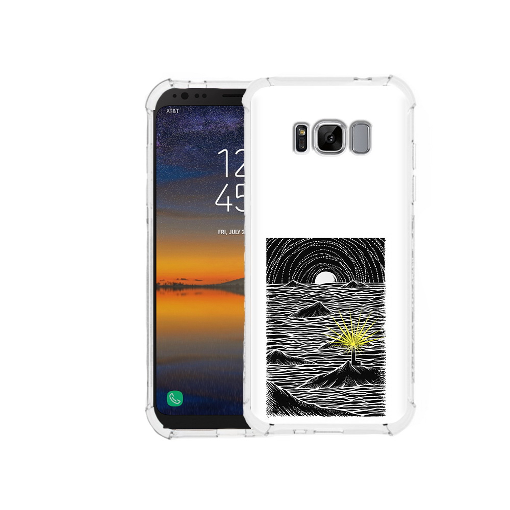 

Чехол MyPads Tocco для Samsung Galaxy S8 маяк в черно белом море (PT107395.590.460), Прозрачный, Tocco