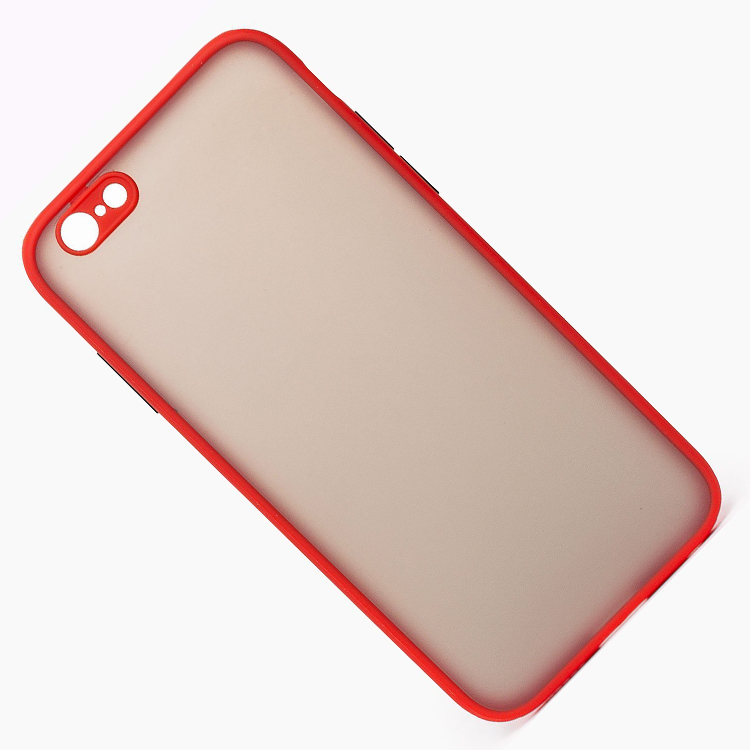 

Чехол iPhone 6, iPhone 6s пластиковый с окантовкой <красный>, Прозрачный, iPhone 6