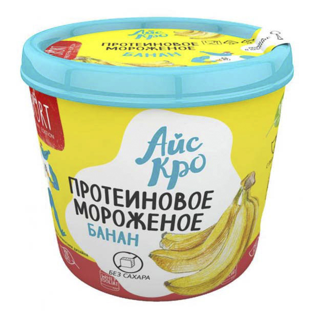 Мороженое пломбир Icecro молочное протеиновое Банан без сахара 2% 75 г