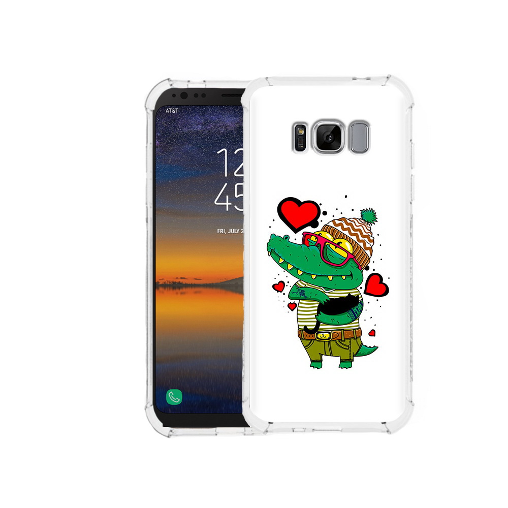

Чехол MyPads Tocco для Samsung Galaxy S8 Влюбленный крокодил (PT107395.590.48), Прозрачный, Tocco