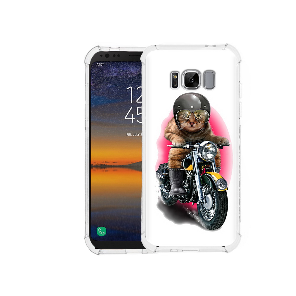 

Чехол MyPads Tocco для Samsung Galaxy S8 мото-кот (PT107395.590.485), Прозрачный, Tocco