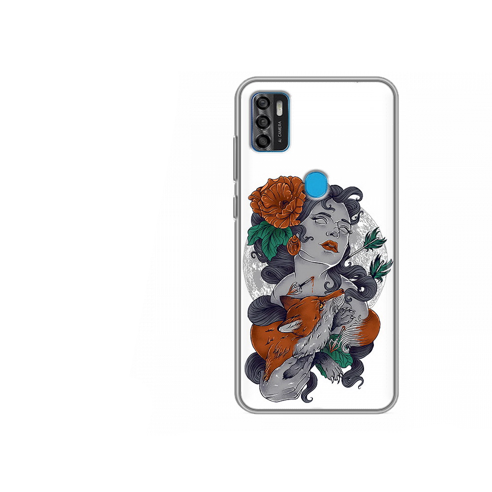 

Чехол MyPads Tocco для ZTE Blade A7s 2020 темная девушка с лисой (PT158171.472.639), Tocco