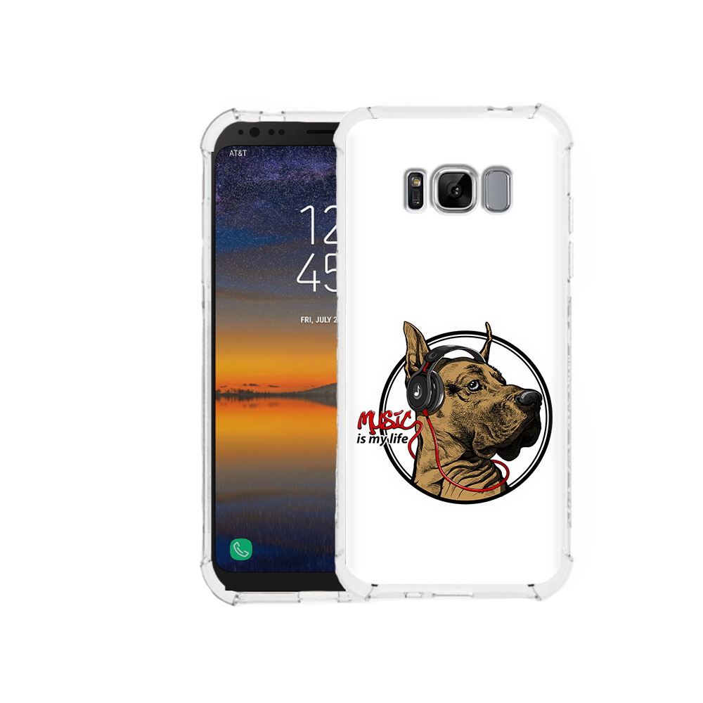 

Чехол MyPads Tocco для Samsung Galaxy S8 музыкальная собака (PT107395.590.490), Прозрачный, Tocco