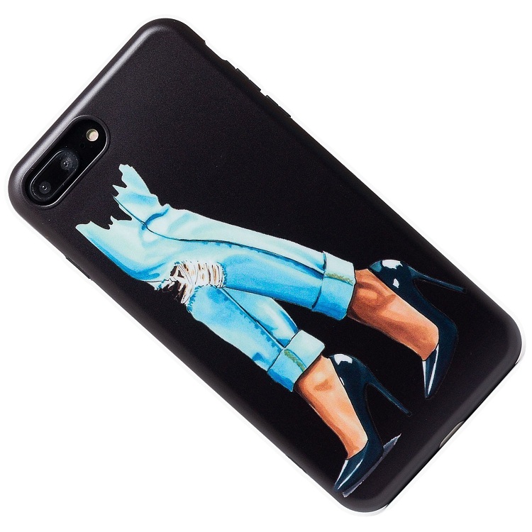 

Чехол iPhone 7 Plus, iPhone 8 Plus силиконовый (рис.195/004), Черный, iPhone 7 Plus