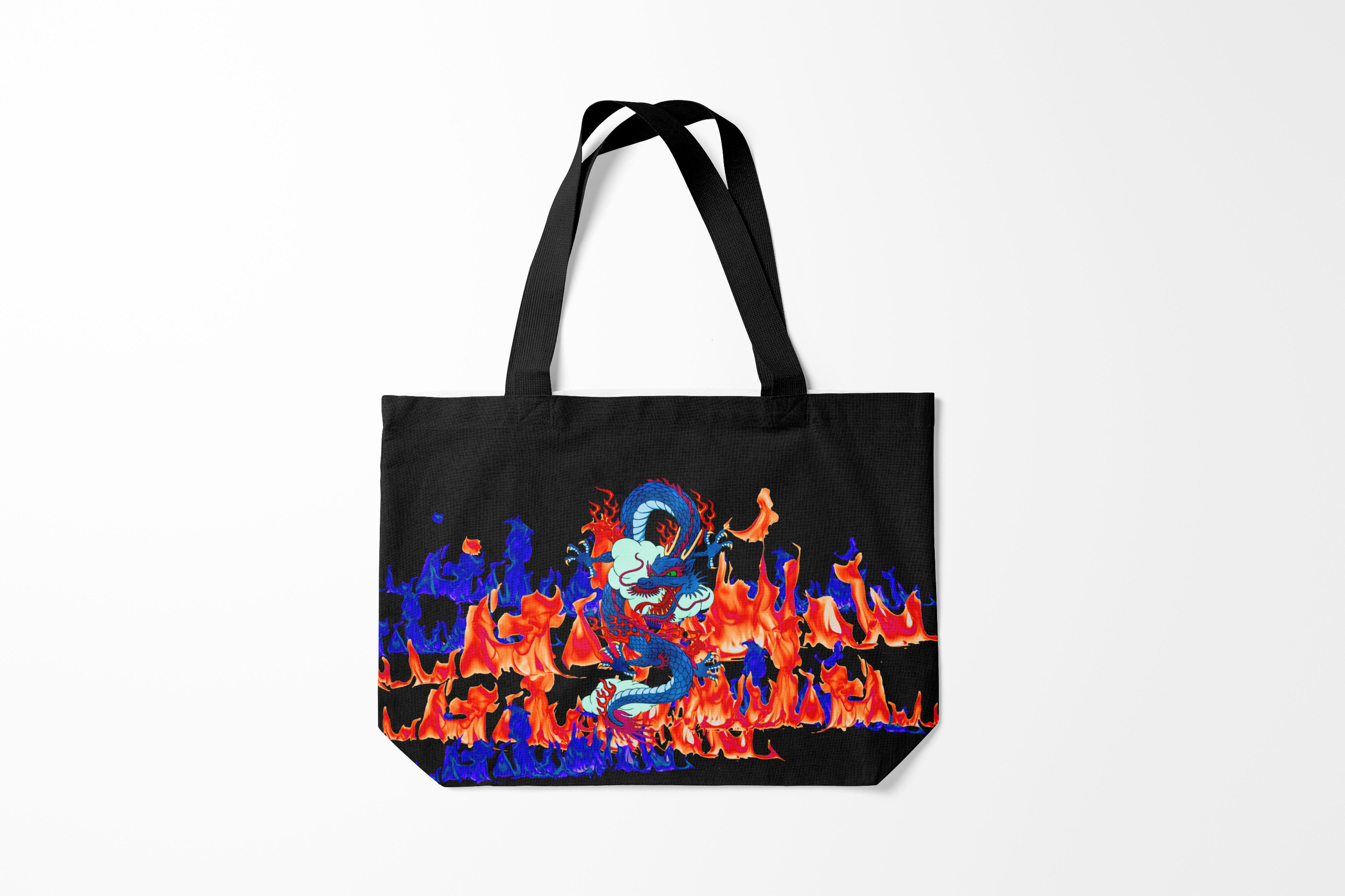 

Сумка шoппер унисекс Burnettie Драконы Огненный Дракон, черный, Драконы Огненный Дракон