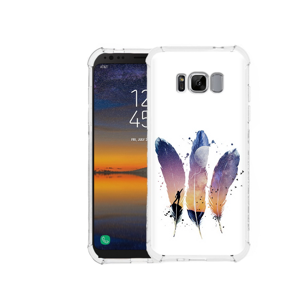 

Чехол MyPads Tocco для Samsung Galaxy S8 небесные перья (PT107395.590.519), Прозрачный, Tocco