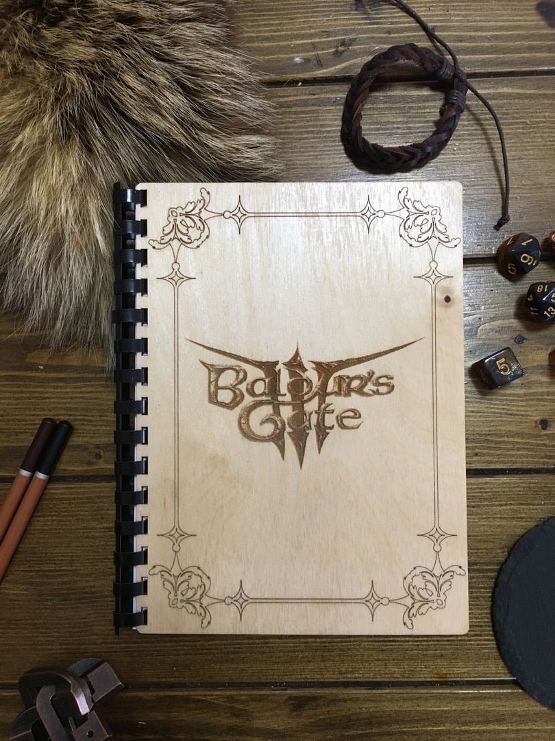 

Деревянный блокнот А5 "Baldur’s Gate", 60 листов, без разлиновки