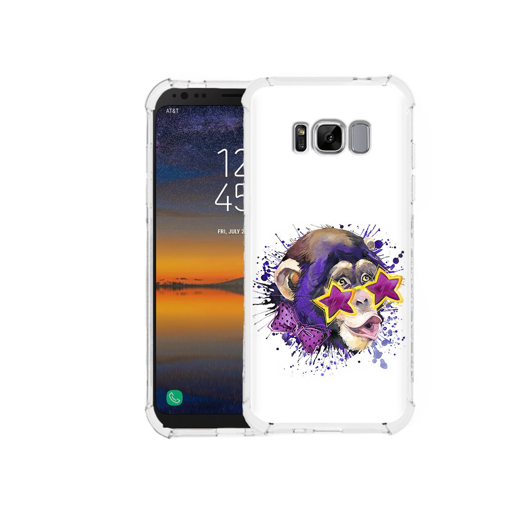 

Чехол MyPads Tocco для Samsung Galaxy S8 обезьяна в очках (PT107395.590.524), Прозрачный, Tocco