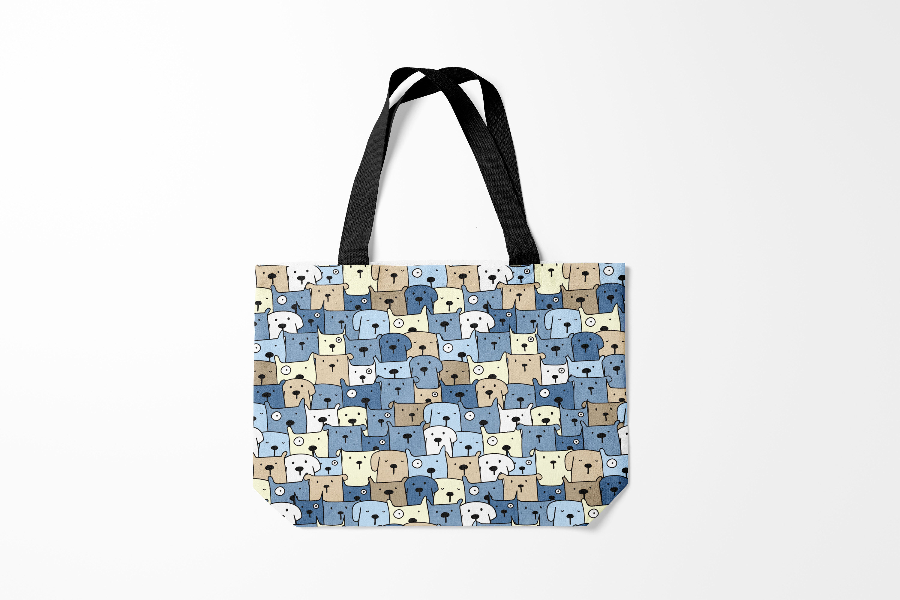 

Сумка шoппер унисекс Burnettie Детские картинки Собачки рисунок паттерном, бежевый; синий, Детские картинки Собачки рисунок паттерном