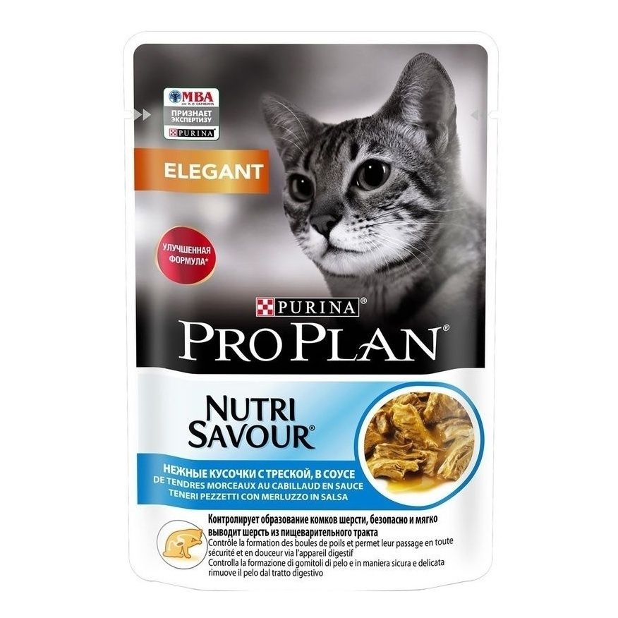 

Влажный корм Pro Plan Derma Plus с треской в соусе для кошек 85 г