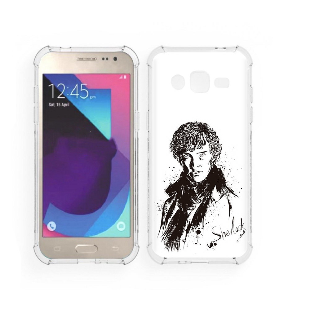 

Чехол MyPads Tocco для Samsung Galaxy J2 шерлок холмс портрет (PT226924.572.698), Прозрачный, Tocco