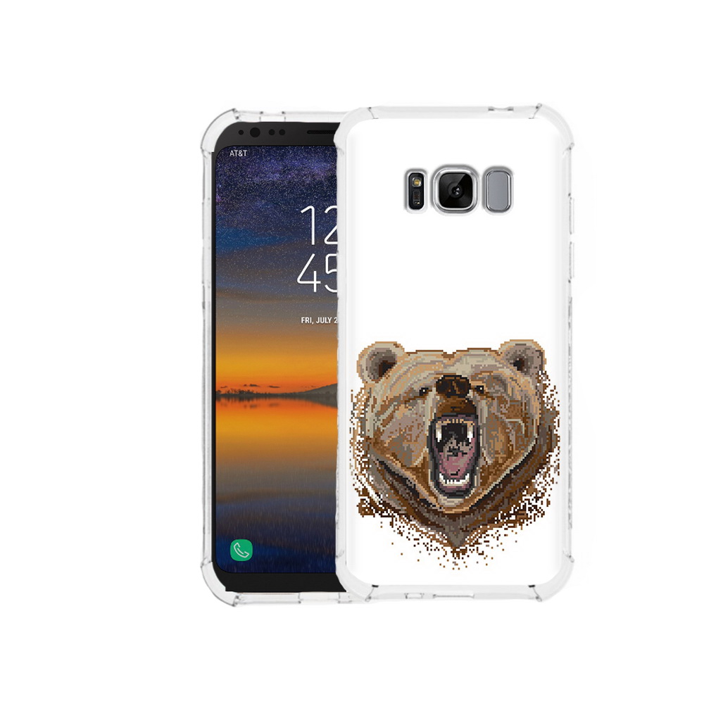 

Чехол MyPads Tocco для Samsung Galaxy S8 пиксельный медведь (PT107395.590.539), Прозрачный, Tocco