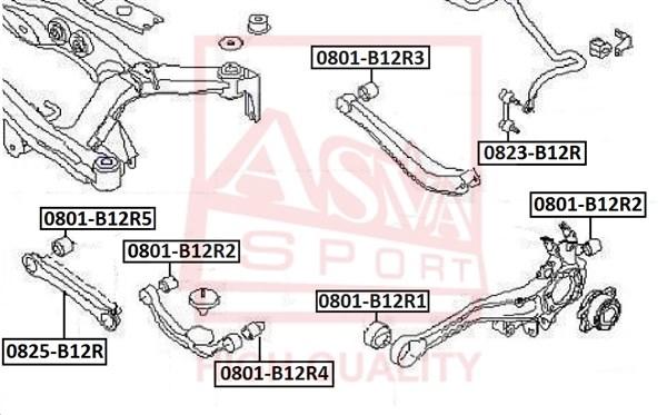 

Тяга задняя поперечная SUBARU SUBARU LEGACY B12 1997-2003 SUBARU LEGACY B13 2003- ASVA 082