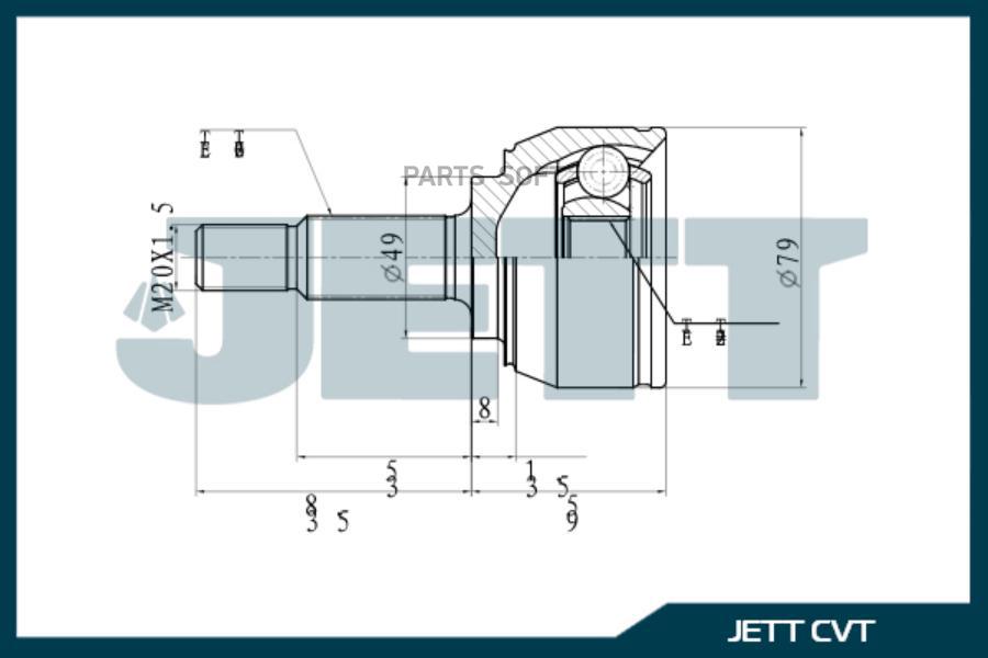 

ШРУС внешний JETT V41-0178
