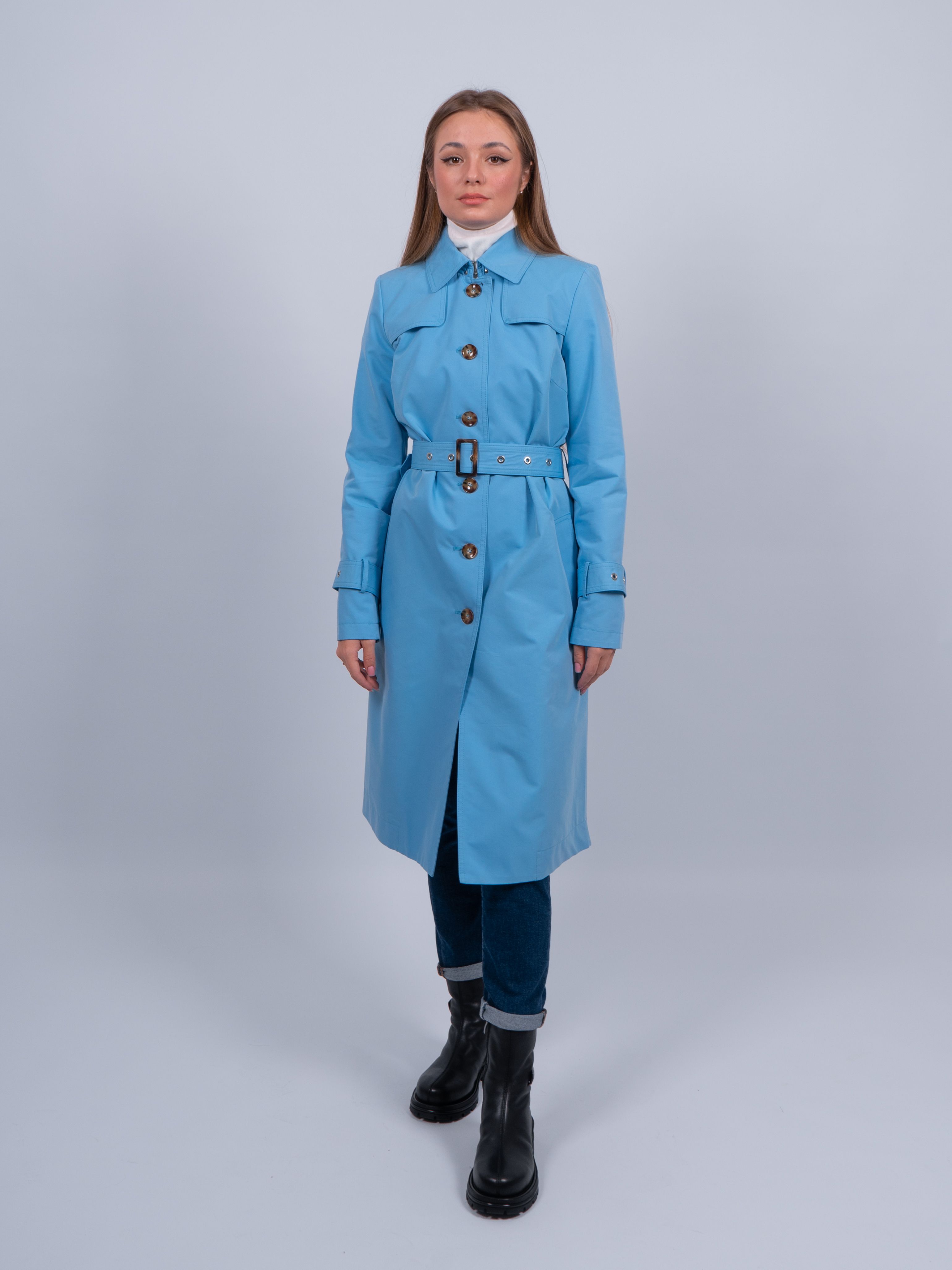 

Тренч женский 365 clothes Ravenna голубой 42 RU, Ravenna