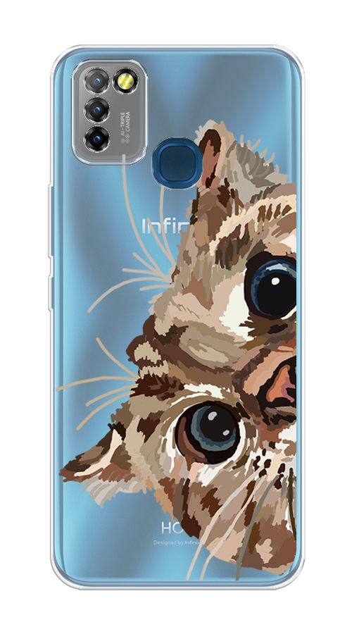 

Чехол на Infinix HOT 10 Lite "Любопытный кот", Коричневый;синий;черный, 3100350-1