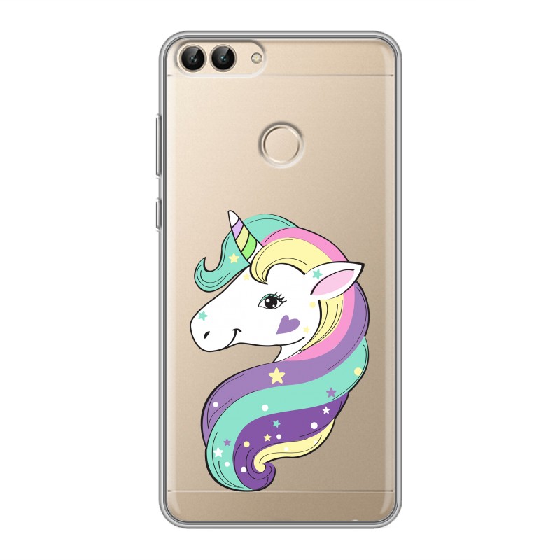 

Полупрозрачный дизайнерский силиконовый чехол для Huawei P Smart Единороги