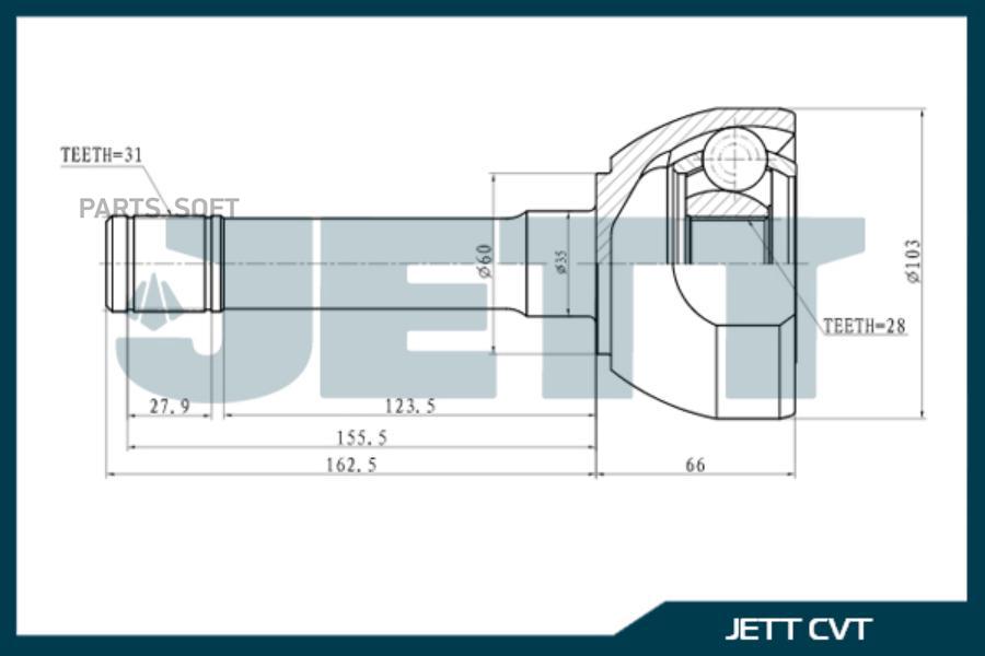 ШРУС внешний JETT V41-1053 4357₽