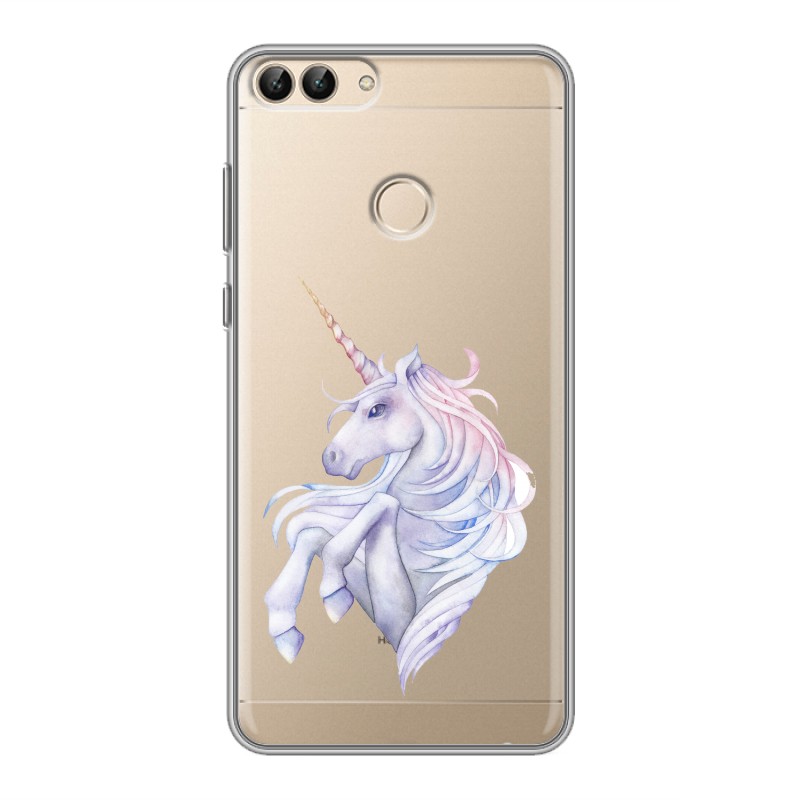 

Полупрозрачный дизайнерский силиконовый чехол для Huawei P Smart Единорог