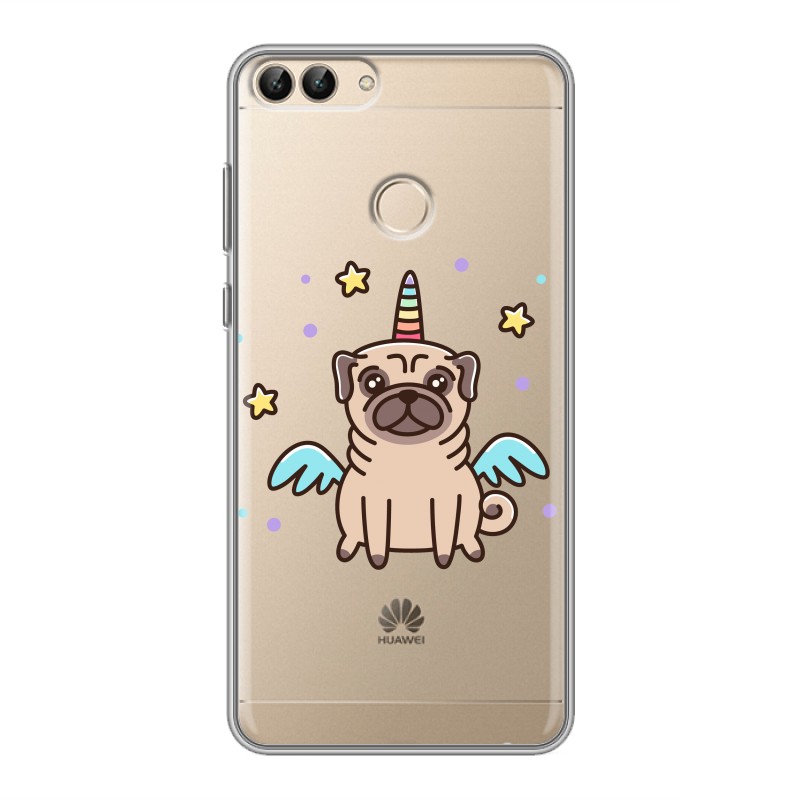 

Полупрозрачный дизайнерский силиконовый чехол для Huawei P Smart Прозрачные щенки