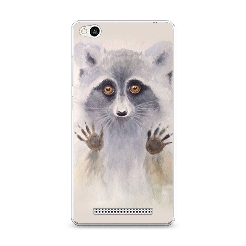 

Чехол для Xiaomi Redmi 3 "Енот за стеклом", Бежевый;серый, 30850-4
