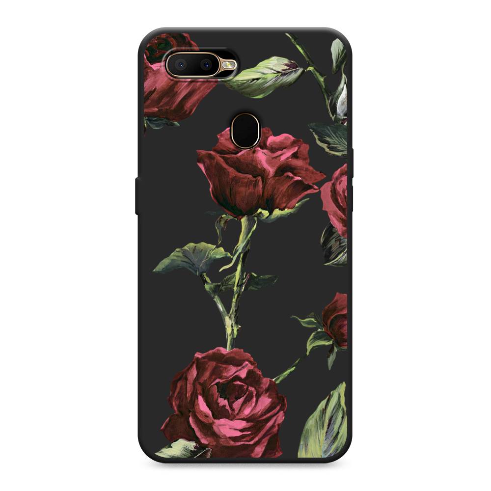 

Чехол Awog на Oppo A5s / Оппо А5s "Бордовые розы фон", Красный