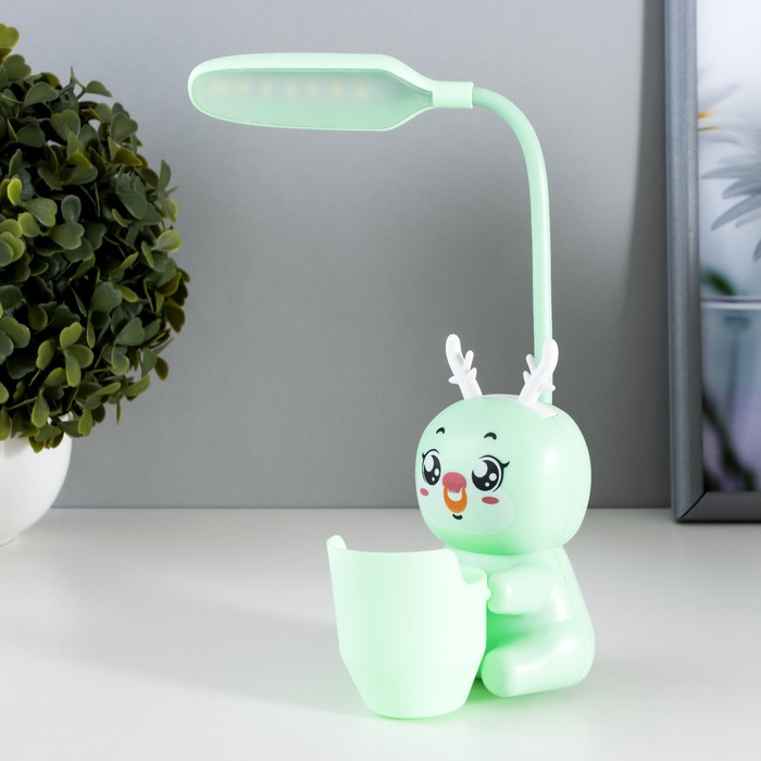 

Настольная лампа "Лосяш" LED 3Вт USB АКБ зеленый 9,5х8,5х25 см