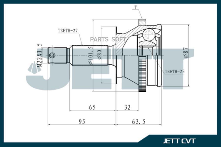 

ШРУС внешний JETT V41-4027 ABS