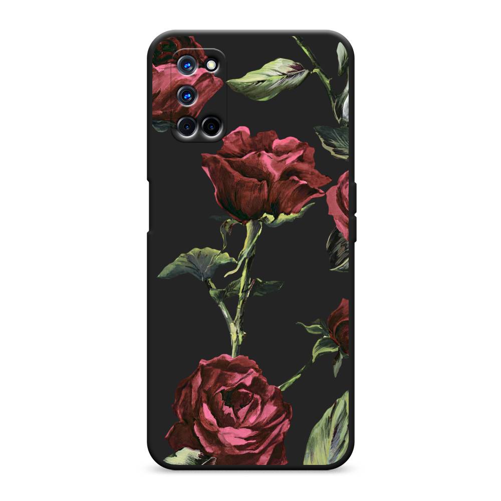 

Чехол Awog на Oppo A52 / Оппо А52 "Бордовые розы фон", Красный